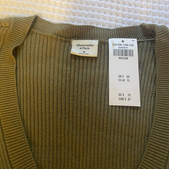 Abercrombie & Fitch Olive Green Ribbed Bodysuit - Picture 3 of 4